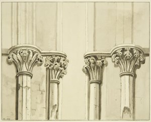 Quattro capitelli vicino alla porta della sagrestia di San Marco da Joseph Manning