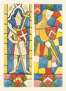 Due figure nelle vetrate del coro della Cattedrale di Bristol da Joseph Manning