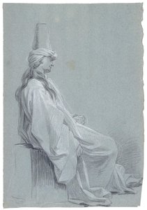 Un giovane seduto in costume orientale da Joseph Marie Vien