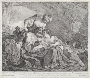 Lot e le sue figlie da Joseph Marie Vien