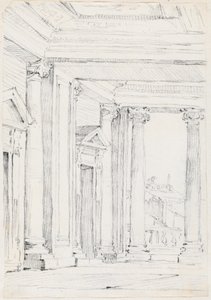 Portico del Palazzo Nuovo, sul Campidoglio da Joseph Marie Vien