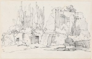 Rovine romane con un gruppo di cipressi da Joseph Marie Vien