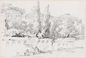 Mura di Roma con Santa Maria del Popolo in Lontananza da Joseph Marie Vien
