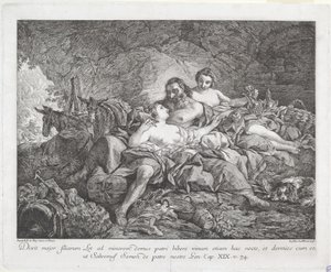 Lot e le sue figlie da Joseph Marie Vien after Jean François de Troy
