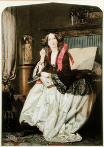 Miss Ashton seduta al pianoforte