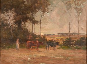 Mandria di bovini al tramonto da Joseph Milne