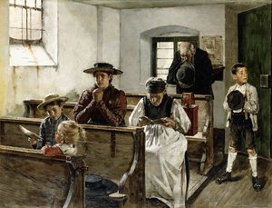 Una famiglia in preghiera da Joseph Molitor Von Muhlfeld