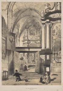Architettura del Medioevo: Nella cattedrale, Bruges da Joseph Nash