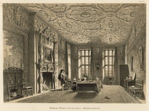 Salotto, Aston Hall, Warwickshire da Joseph Nash