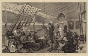 Verso casa, uno schizzo a bordo di una nave truppa indiana da Joseph Nash