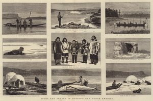 Sport e viaggi nella Baia di Hudson, Nord America da Joseph Nash