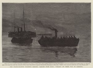 La Disputa di Confine Franco-Siamese, Marinai della HMS Pallas in Viaggio verso Bangkok da Joseph Nash