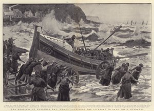 Le eroine di Runswick Bay, donne che lanciano la scialuppa di salvataggio per salvare i loro mariti da Joseph Nash