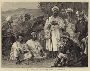 La spedizione Looshai, disegnando gli aborigeni
