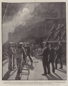 Le manovre navali, rifornimento di carbone alla HMS Benbow con luce elettrica