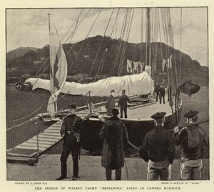 Lo Yacht Britannia del Principe di Galles nel porto di Cannes da Joseph Nash