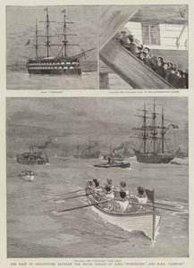 La gara a Greenhithe tra i cadetti navali della HMS Worcester e della HMS Conway da Joseph Nash