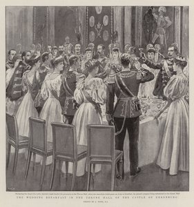 La colazione di nozze nella Sala del Trono del Castello di Ehrenburg