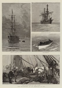 Manovre di guerra di una corazzata in mare da Joseph Nash