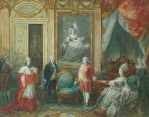 Luigi XVI e sua moglie Maria Antonietta che ricevono un cardinale da Joseph Navlet