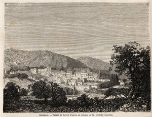 Veduta di Betlemme, disegno di Joseph Navlet per illustrare il viaggio di Mr. Bida in Palestina nel 1856. Incisione in "Le tour du monde, nouveau journal des voyages" Parigi da Joseph Navlet
