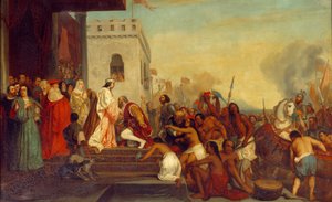 Accoglienza di Cristoforo Colombo (1451-1506) dai re di Spagna Ferdinando II d