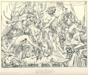 Illustrazione per La ballata del vecchio marinaio di Coleridge (incisione) da Joseph Noel (after) Paton