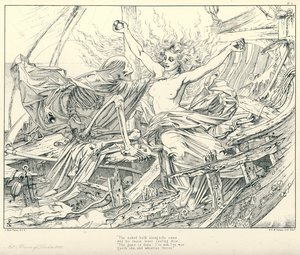 Illustrazione per La ballata del vecchio marinaio di Coleridge (incisione) da Joseph Noel (after) Paton