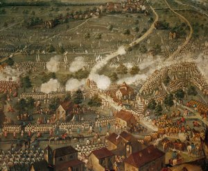 Guerra di successione spagnola: le truppe imperiali comandate dal principe Eugenio di Savoia sconfiggono le truppe francesi nella battaglia di Malplaquet ... da Joseph Parrocel