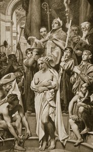 Il battesimo di Clodoveo, Reims, 496 d.C., illustrazione da 