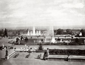Il Crystal Palace a Londra: terrazze e fontane, c.1870 da Joseph Paxton