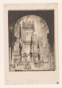 Campanile di Venezia in restauro da Joseph Pennell (signed by artist)