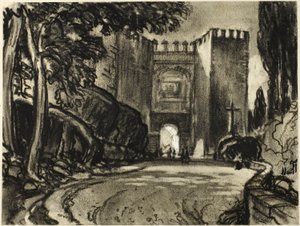 Una porta di Segovia da Joseph Pennell
