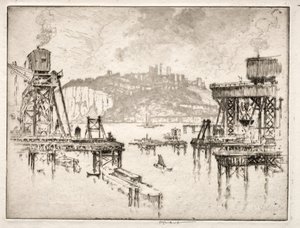 Costruzione del Molo di Dover da Joseph Pennell
