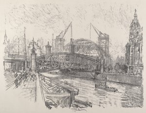 Costruzione della stazione di Friedrich-Strasse da Joseph Pennell
