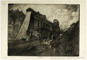 Carbone—La grande inclinazione, frantoio, Mahanoy City da Joseph Pennell