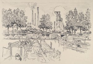 Miniere di carbone, Monceau, Francia da Joseph Pennell