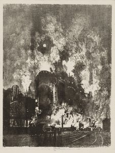 Lavoro di guerra inglese: Fornaci di notte da Joseph Pennell
