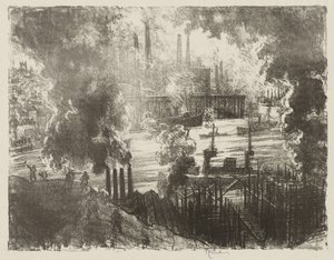 Lavoro di guerra inglese: Fiume delle munizioni da Joseph Pennell