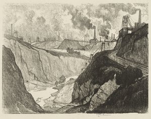 Lavoro di guerra inglese: La miniera di ferro da Joseph Pennell