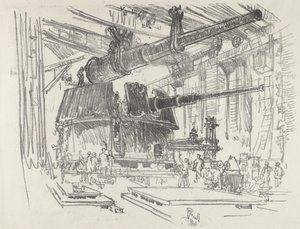 Montaggio dei cannoni nelle torrette da Joseph Pennell