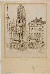 Mercato dei fiori e Torre del Burro, Rouen