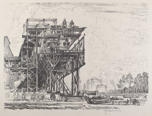 Impianti a gas dal canale, Berlino da Joseph Pennell