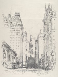 Guardando Broad Street da Spruce Street, 1912 da Joseph Pennell