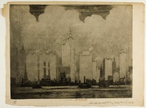 N.Y. dal traghetto della 23a Strada nella nebbia del mattino da Joseph Pennell