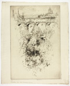 Sopra il Ponte di Waterloo, Chiesa e Lavoro da Joseph Pennell