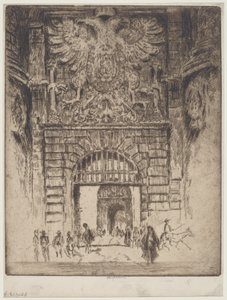 Puerta Visagara, Porta di Madrid, Toledo da Joseph Pennell