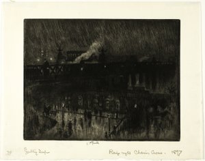 Notte piovosa, stazione di Charing Cross da Joseph Pennell