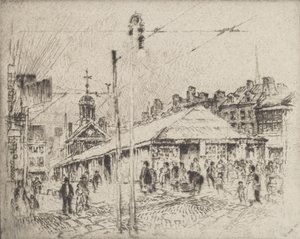 Mercato di Second Street, Philadelphia, 1920 da Joseph Pennell