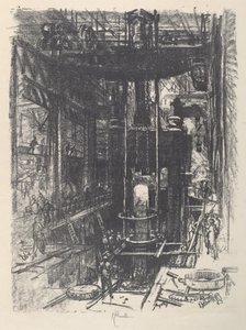 Forgiatura di un cannone da un lingotto da Joseph Pennell